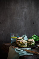 Millefoglie di zucchine con mousse al prosciutto cotto e limone