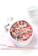 Clafoutis fraises citron basilic