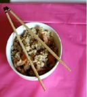 Riso al vapore con salmone