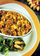 Fettuccine con carciofi e gamberetti