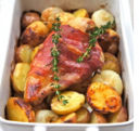Petto di pollo arrosto con prosciutto e patate