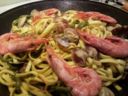 FETTUCCINE ALLE VONGOLE, CON ASPARAGI E GAMBERONI