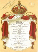 Menù Carlton Restaurant june 1902 composé par M.A. Escoffier, chef de cuisine