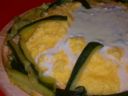 Polenta al gorgonzola con zucchinette trifolate