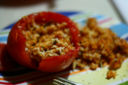 Ancora riso: i pomodori ripieni con contorno di patate