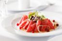 Carpaccio di manzo marinato al lime