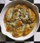 Petto di pollo al gratin con panna e funghi