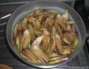 Paccheri con carciofi, ricotta e gamberi