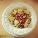 Pasta con calamari, cozze e pesto