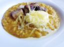 Risotto alla zucca e funghi porcini con gelato di Piacentinu Ennese