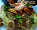 Linguini with mussels squid and shrimp