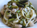 Linguine con seppia e asparagi