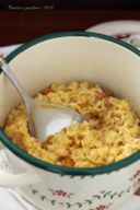 Risotto con porri, zucca e salsiccia