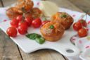 Muffins al succo di pomodoro, basilico e cuore di provola per Taste & More n.21