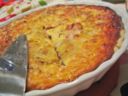 Quiche con cipolle rosse, spinaci e prosciutto