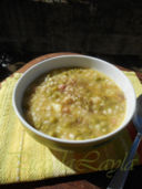 Zuppa d’Orzo con Patate e Piselli …. Affumicata!