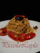 Spaghetti con Pesto alle Olive e Limone