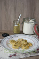 Tortelli alla Fontina con Crema di Pistacchi di Bronte