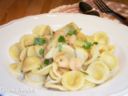Orecchiette con Carciofini e Gamberetti