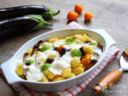 Gnocchi con melanzane, pomodorini gialli e stracciatella