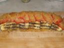 Rotolo di sugarelli, gamberi e verdure