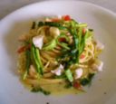 Spaghettini agli scampi e verdure estive