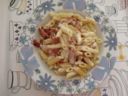Pasta speck croccante e philadelphia