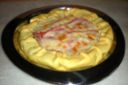 Quiche con coste, prosciutto cotto e mozzarella
