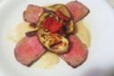 Roastbeef, crema di cannellini e melanzane