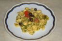 Orecchiette con catalogna, pachino, olive e ricotta salata