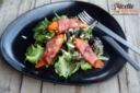 Insalata mista con zucca e speck al forno