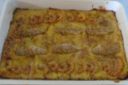 Lasagne al baccalà, gamberi e triglie