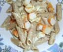 Pasta con surimi e curry