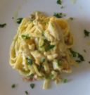 Linguine di Gragnano, verza e triglie