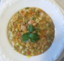 Zuppa di pane, verdure e vongole veraci