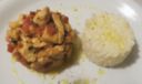 Pollo al curry, speck e verdure