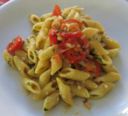 Mezze penne con triglie e salsa di scarola