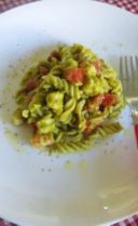 Fusilli freddi con scarola e gamberi