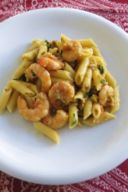 Pennette con gamberi e melanzane
