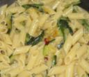 Penne con zucchine in fiore