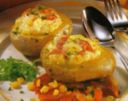 Patate ripiene con prosciutto e mozzarella