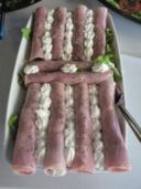 Involtini di prosciutto, sottiletta e verdurine