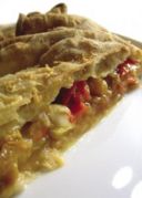 Torta con peperonata.