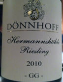 Schede del vino. Donnhoff Hermannsholhe Riesling 2010