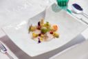 Diversamente insalata di pasta: la ricetta con carpaccio di scorfano e gelato