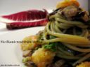 Spaghetti al radicchio e gamberi ‘ammuddicati’