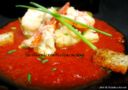 Zuppa di peperoni con crostacei