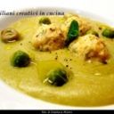 Crema di piselli e fave con polpettine di pollo al limone