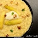 Risotto con crema di asparagi bianchi, stracchino e noci