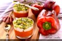 Gelo di gazpacho con mozzarella di bufala Dop e zucchine croccanti